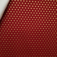 TELA NAVIDAD ESTAMPADO ESTRELLAS FONDO ROJO