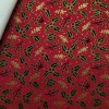 TELA NAVIDAD HOJAS ACEBO ROJO