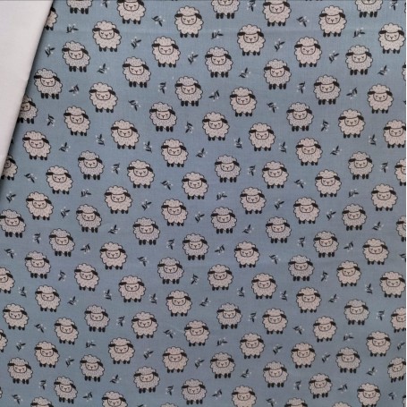 VIYELA ESTAMPADO OVEJITAS FONDO AZUL