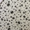 ALGODON FLORES GRISES FONDO BLANCO