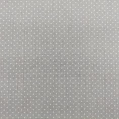 POPELIN ALGODÓN  GRIS TOPITO BLANCO