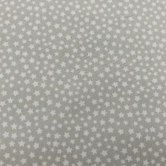 TELA DE ALGODÓN  TAUPE, ESTRELLA BLANCA