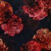 Tela de gasa marino flores rojas