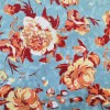 Tela de  algodón flores, f. azul