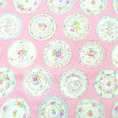 Tela de  algodón estampado vajilla