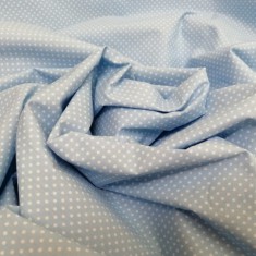 Tela de  algodón con topitos en celeste bebe