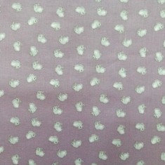 Tela de  algodón  conejitos fondo malva rosado