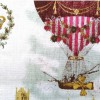 Lino con estampado de globos vintage