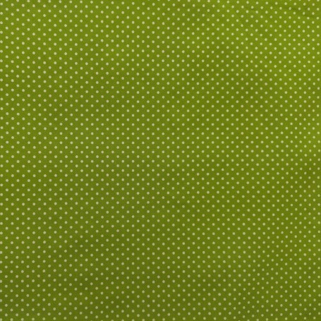 POPELIN ALGODÓN  VERDE PISTACHO MINITOPITO BLANCO