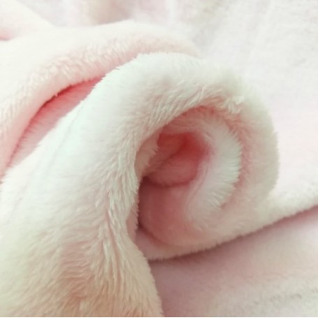 Tela pelo o minky en rosa bebe