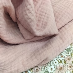 TELA DOBLE GASA MUSELINA ROSA NUDE