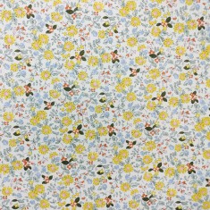 TELA ALGODON ESTAMPADO FLORECITAS  AMARILLO Y CELESTE