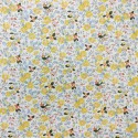 TELA ALGODON ESTAMPADO FLORECITAS  AMARILLO Y CELESTE