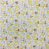 TELA ALGODON ESTAMPADO FLORECITAS  AMARILLO Y CELESTE