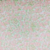 TELA ALGODON ESTAMPADO FLORECITAS  NARANJA Y PISTACHO