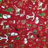 TELA NAVIDAD FONDO ROJO