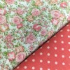 TELA FLORES ROSA SALMON Y CORAL