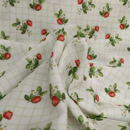 TELA ALGODON ESTAMPADO FRESAS