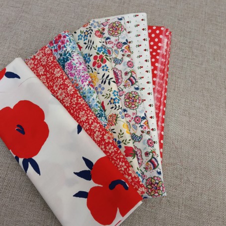 Pack de retales tonos rojo