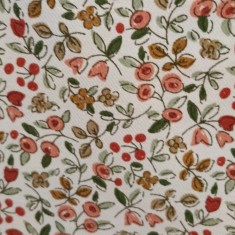 TELA VIYELA ESTAMPADA FLORES TONOS ROJOS
