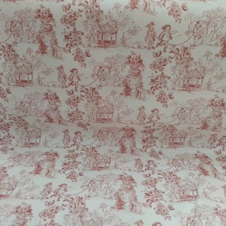 TELA VIYELA VIYELA TOILE DE JOUY EN ROJO INGLES